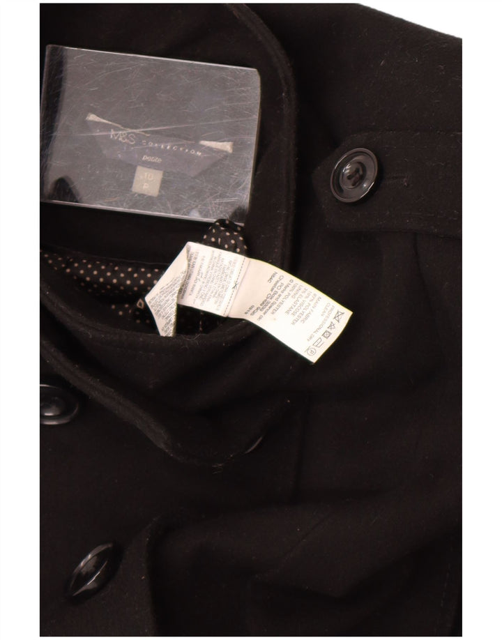 Marks & Spencer ženski petite pea kaput UK 10 Mali crni poliester