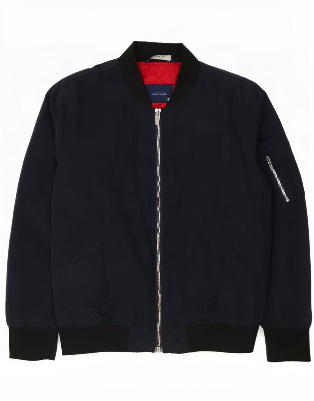 Zara muška bomber jakna UK 40 veliki tamnoplavi poliester u boji