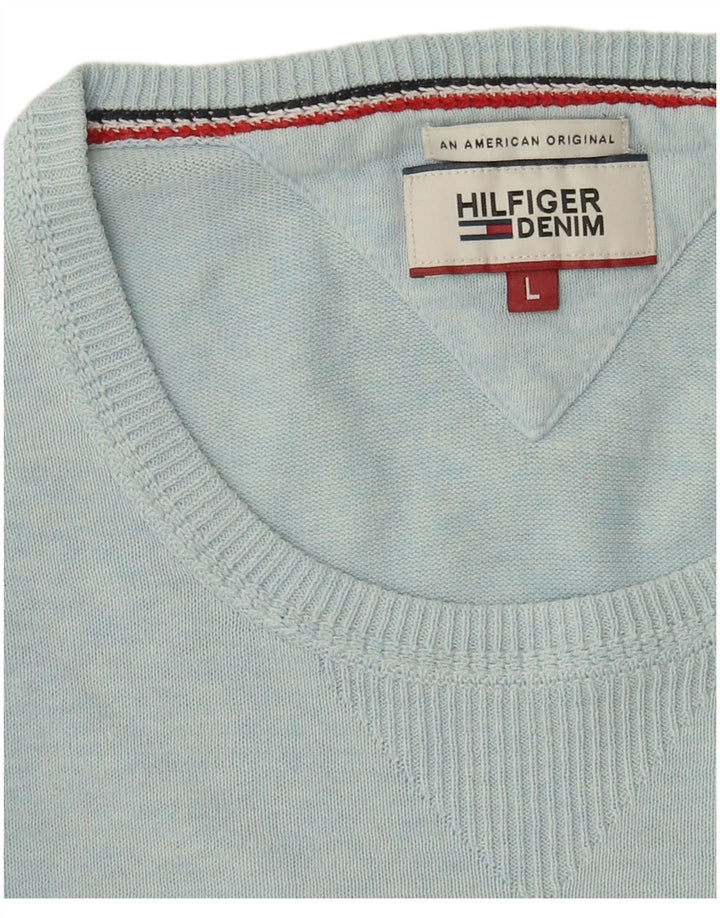 Veliki plavi muški džemper s okruglim izrezom Tommy Hilfiger