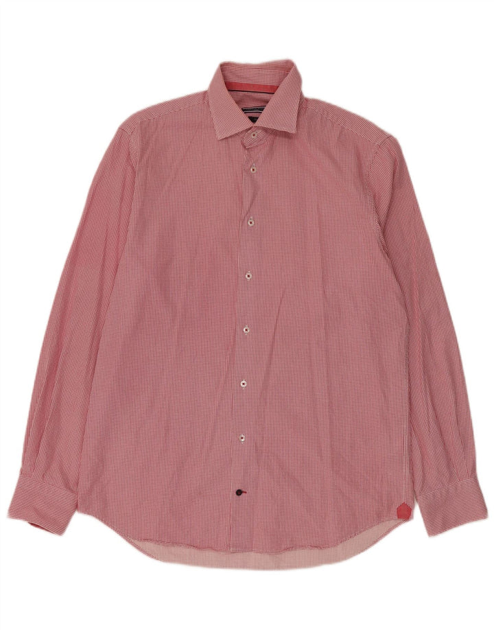 Tommy Hilfiger muška krojena košulja veličina 39 15 1/2 srednje crvene houndstooth