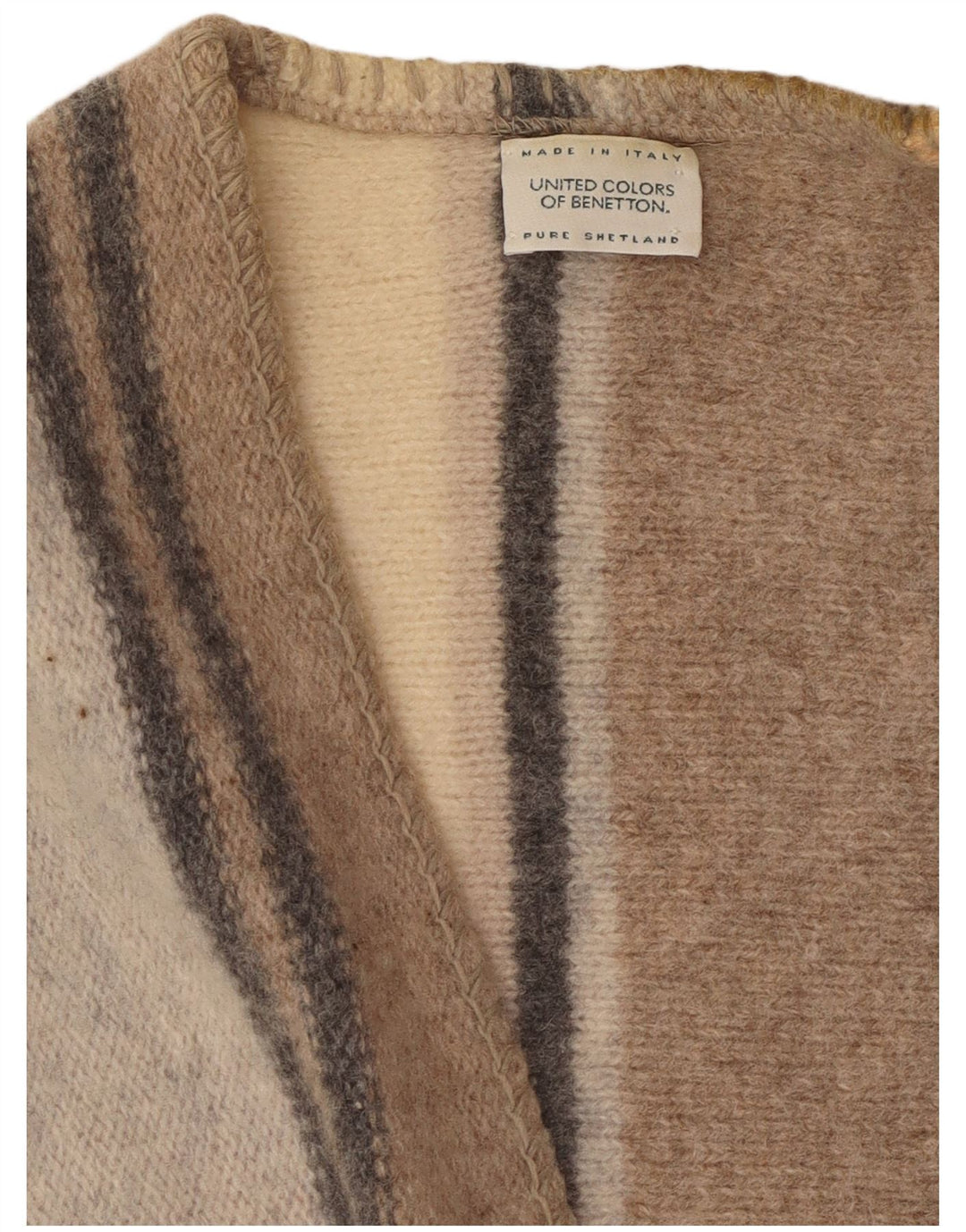 Benetton ženski džemper bez rukava UK 16 Veliki raznobojni vuneni