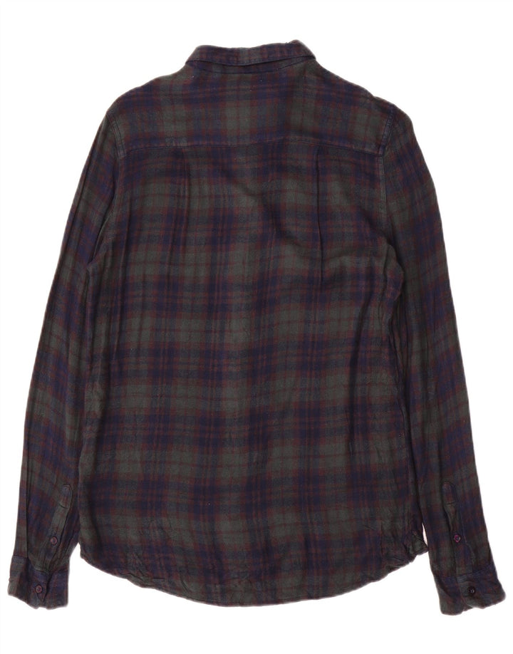 Superdry ženska flanelska košulja UK 6 XS tamnoplava karirana