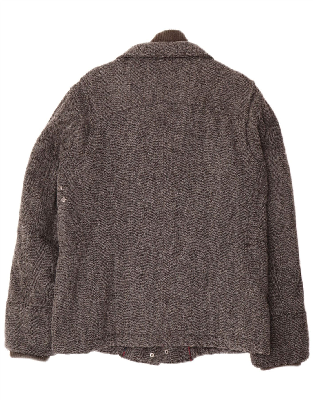 Kappa muška podstavljena pomoćna jakna UK 40 Large Grey Herringbone Wool Classic
