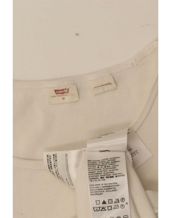 Levi's ženska majica kratkih rukava UK 12 Srednje bijeli pamuk