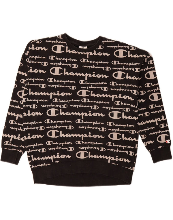 Champion majica s grafičkim motivima za djevojčice 15-16 godina 2XL crna