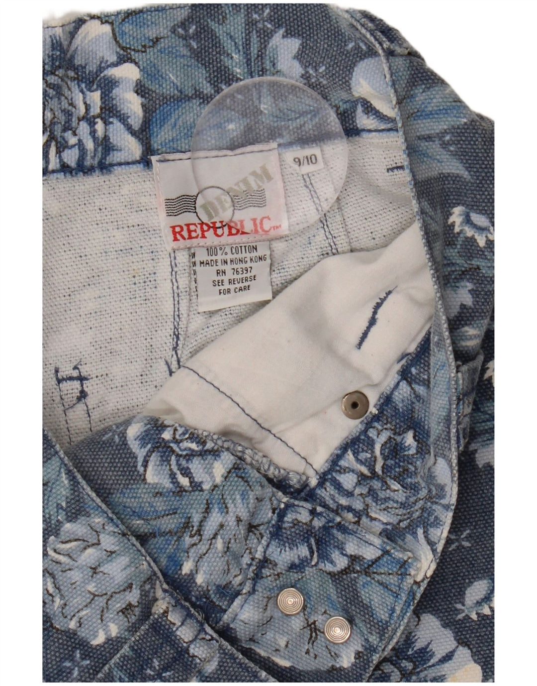 VINTAGE traper hlače visokog struka za djevojčice 9-10 godina W26 tamnoplave cvjetne