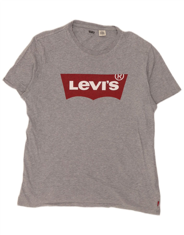 Levi's muška majica kratkih rukava s grafičkim motivima, srednje sivi flekasti pamuk
