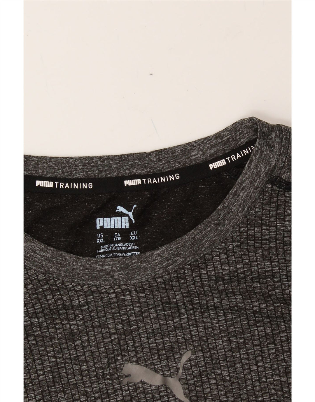 PUMA Mens T-Shirt Top 2XL Grey Polyester Vintage Puma and Second-Hand Puma from Messina Hembry 