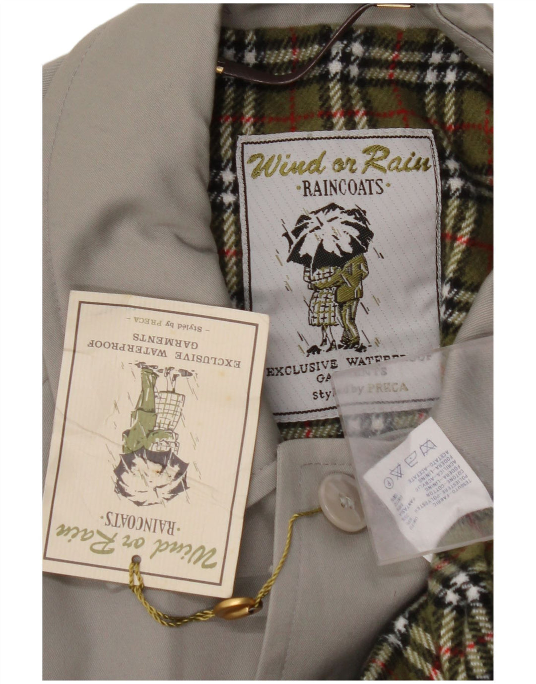 VINTAGE muški kaput slobodnog kroja IT 44 XS bež poliester