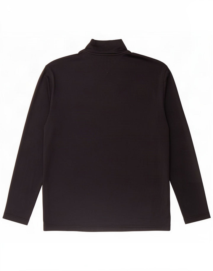 Muška majica s izrezom i dugim rukavima Tommy Hilfiger, veliki crni poliester