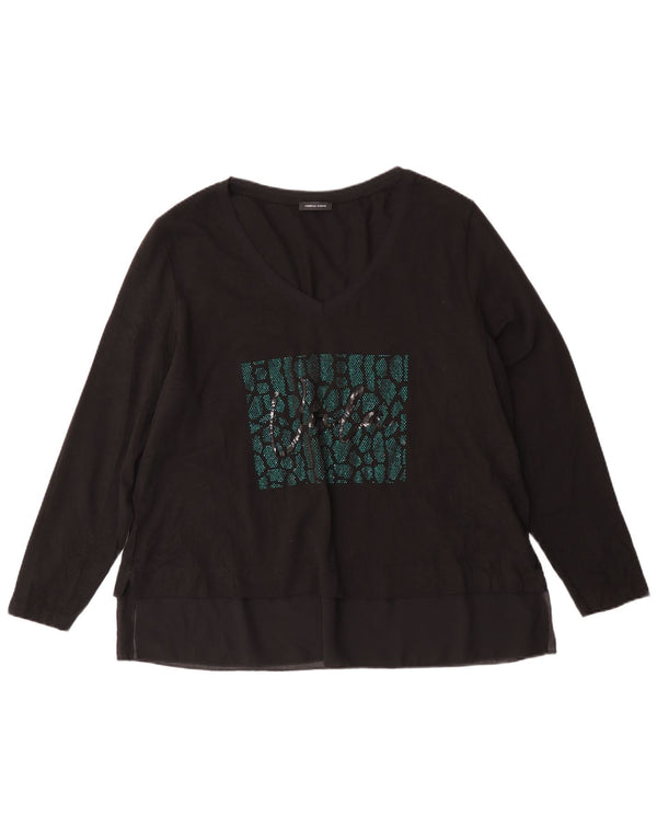 Fiorella Rubino Ženska majica dugih rukava s grafikama UK 14 Srednje crni pamuk