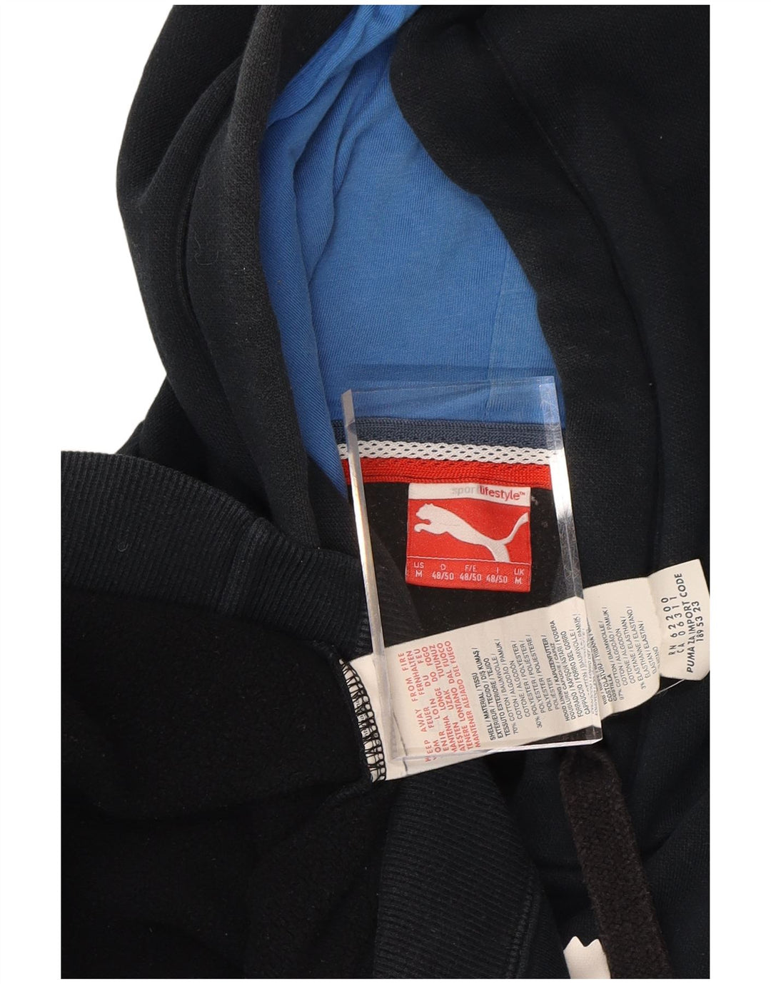 PUMA Mens Graphic Hoodie Jumper Medium Navy Blue