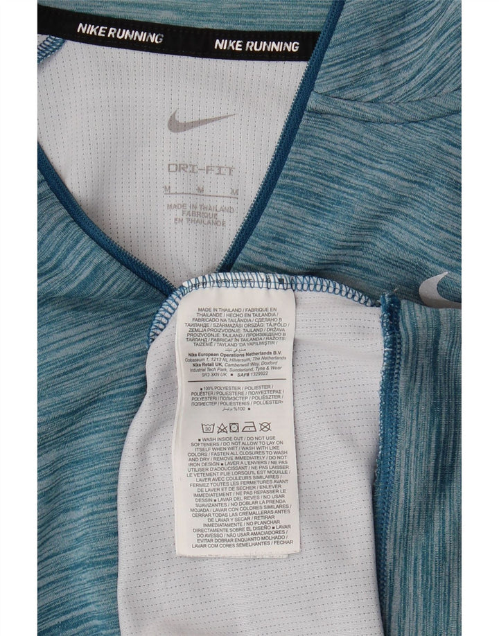 NIKE Ženski Dri Fit Pulover Trenirka Top UK 14 Medium Blue Flected