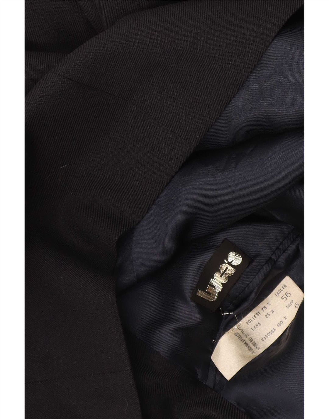Vintage muški sako s dvostrukim kopčanjem IT 56 3XL crni poliester