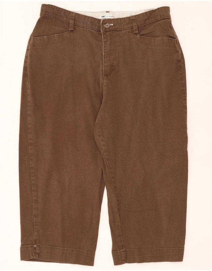 LEE Ženske kapri hlače US 12 Large W32 L20 Smeđi pamuk