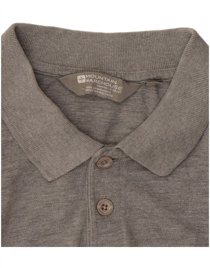 Mountain Warehouse Muška široka polo majica Srednje sivi pamuk