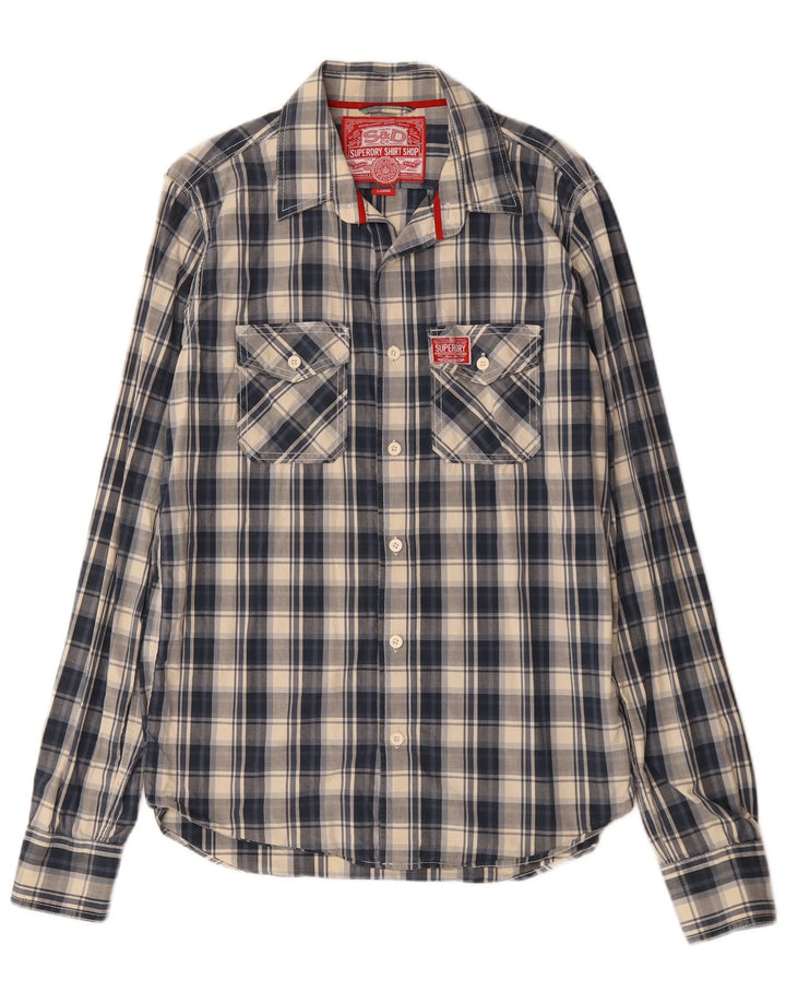 Superdry muška košulja, veliki tamnoplavi karirani pamuk