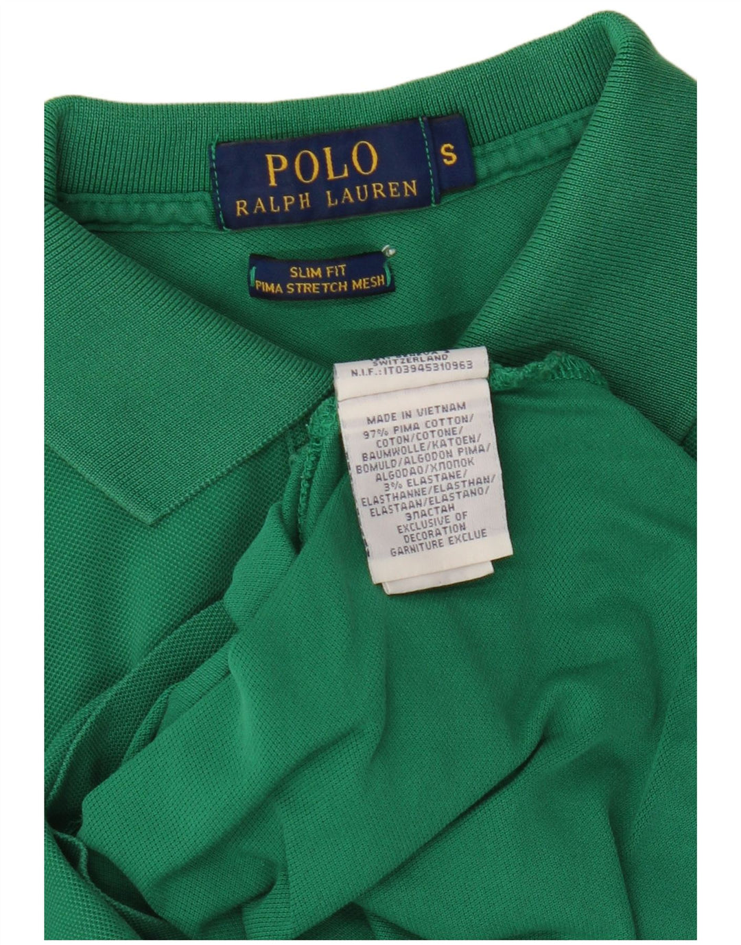POLO RALPH LAUREN Muška uska polo majica Mala zelena pamuk