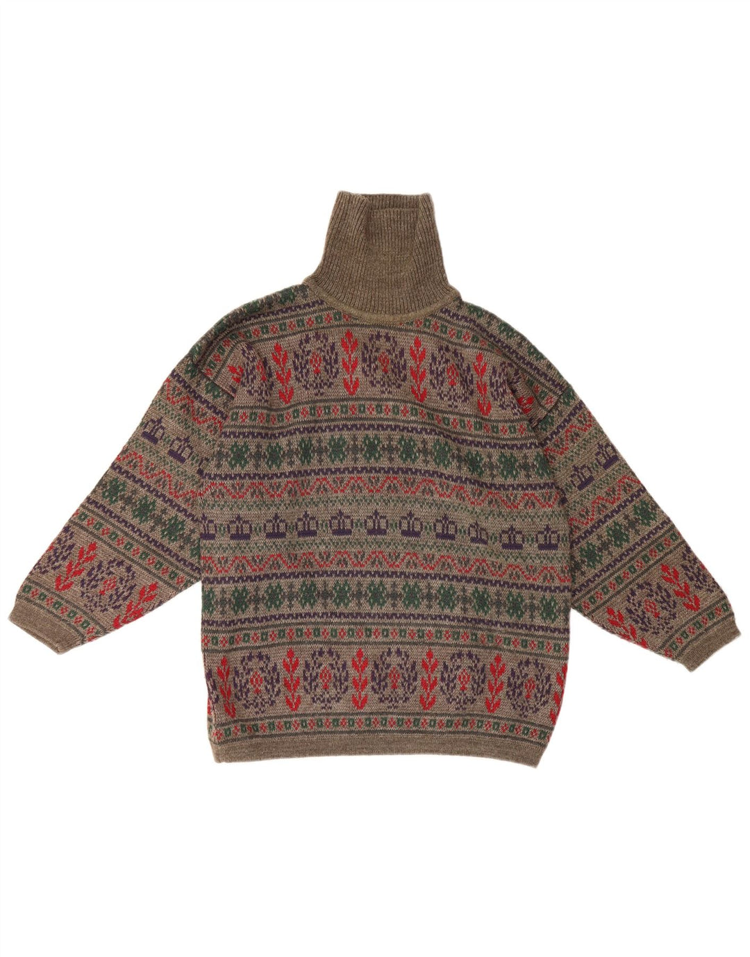 Vintage muški džemper s rol izrezom, mali sivi vuneni vuneni vuneni stil