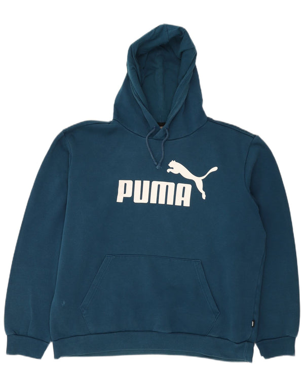 Puma muška majica s kapuljačom s kapuljačom, veliki plavi pamuk