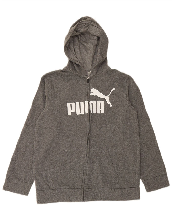 PUMA Boys Graphic Zip pulover s kapuljačom 12-13 godina veliki sivi pamuk