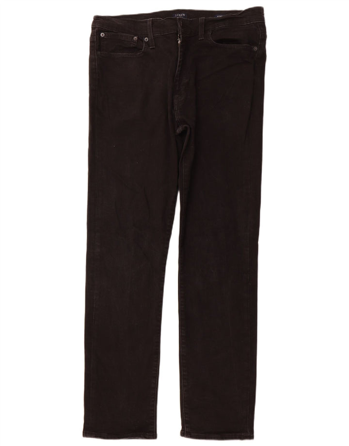 J. CREW Muške Flex ravne traperice W34 L32 crni pamuk