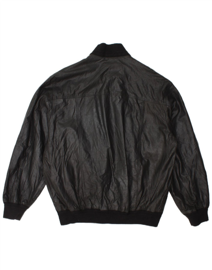Vintage muška bomber kožna jakna IT 54 2XL crna koža