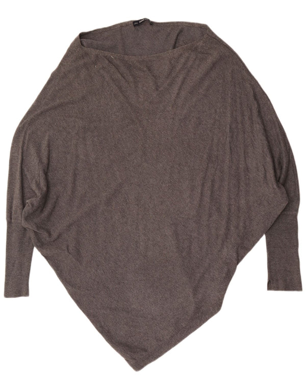 Zara veliki ženski džemper s 3/4 rukavima s brodskim izrezom UK 16 Large Grey