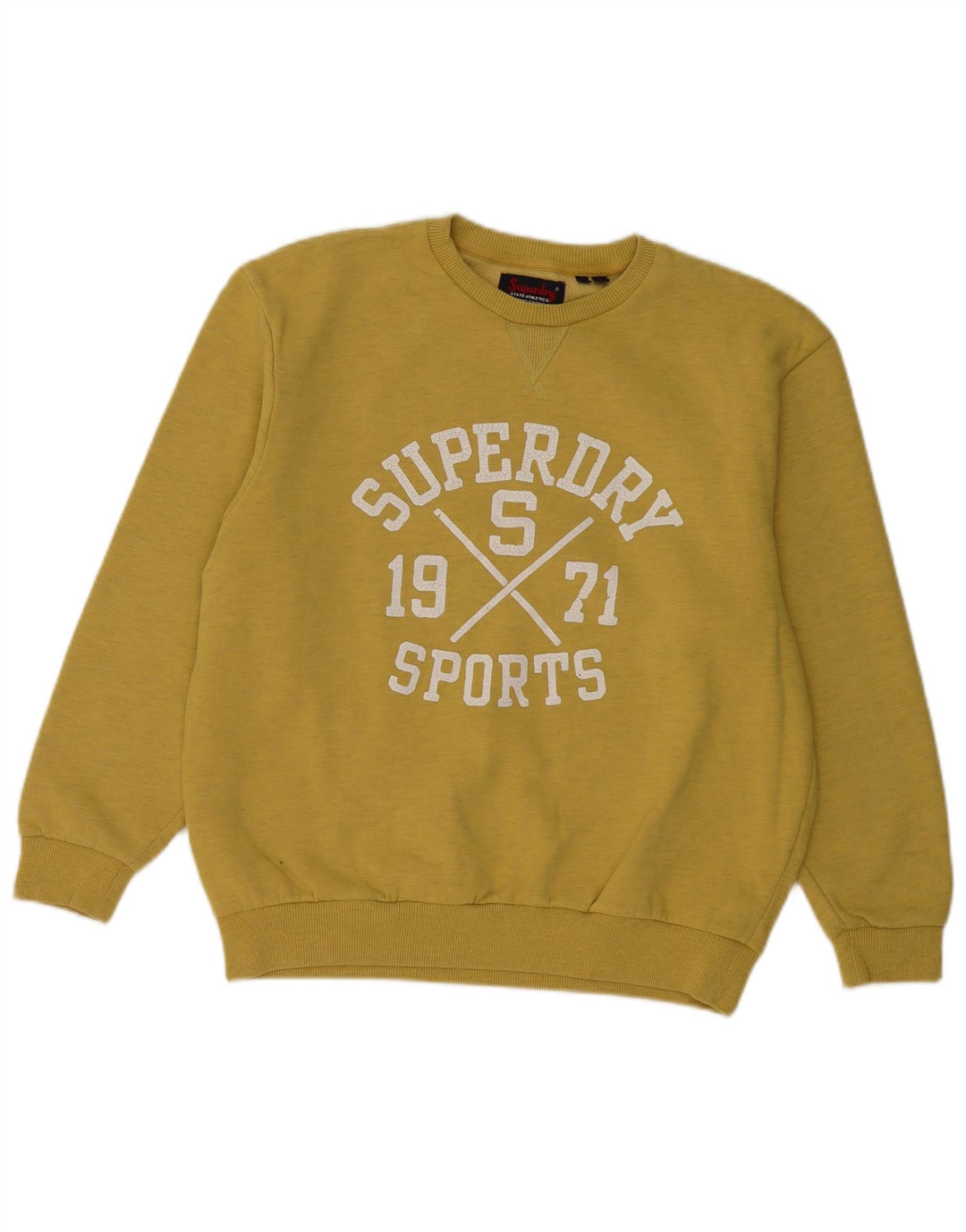 SUPERDRY Ženski džemper s grafičkim motivima UK 12 Srednje žuto s pjegama