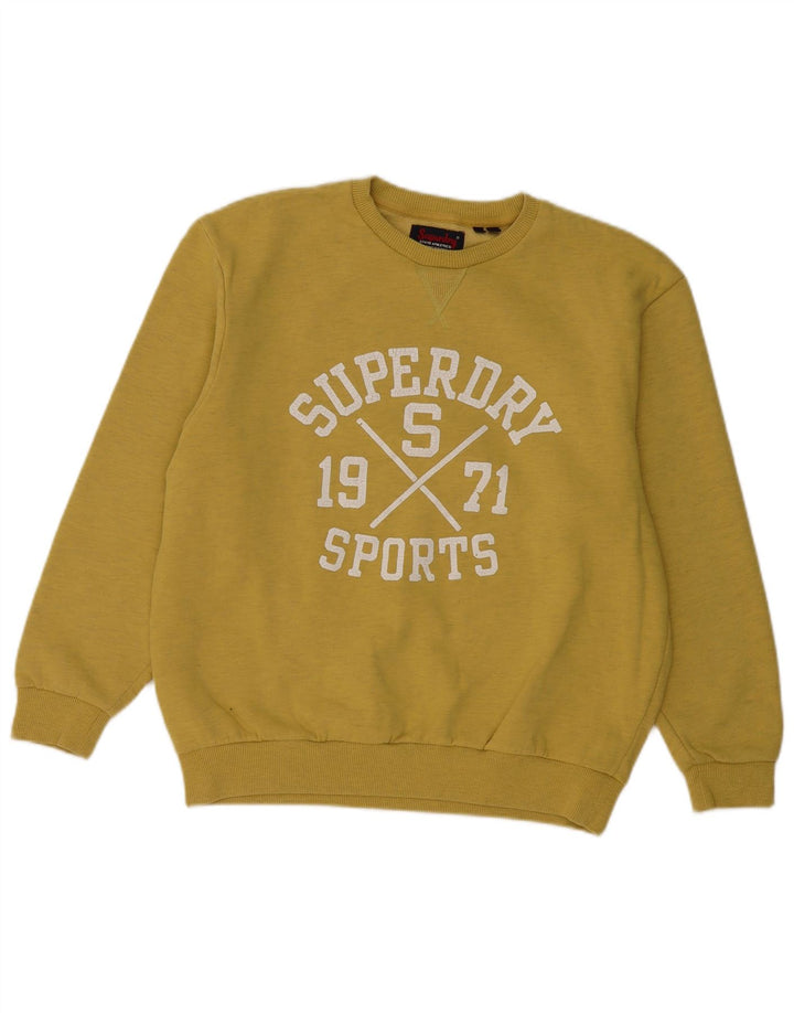 SUPERDRY Ženski džemper s grafičkim motivima UK 12 Srednje žuto s pjegama