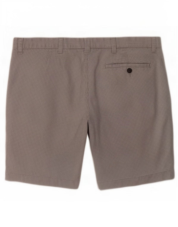 Marks & Spencer Mens Chino Shorts XL W38 Grey Geometric Cotton