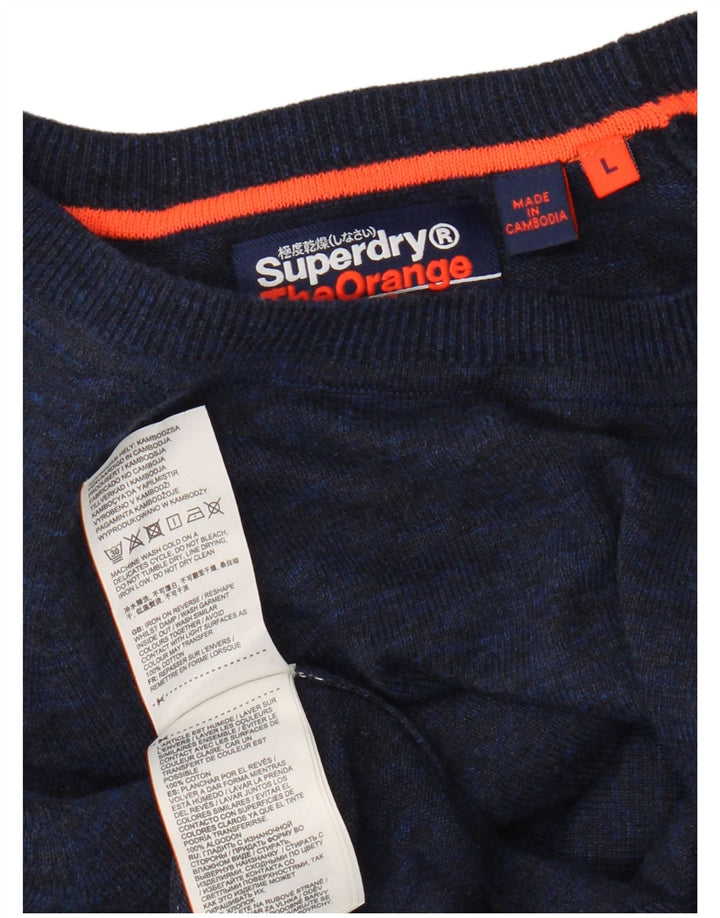 Superdry muški džemper s okruglim izrezom Veliki plavi pamuk