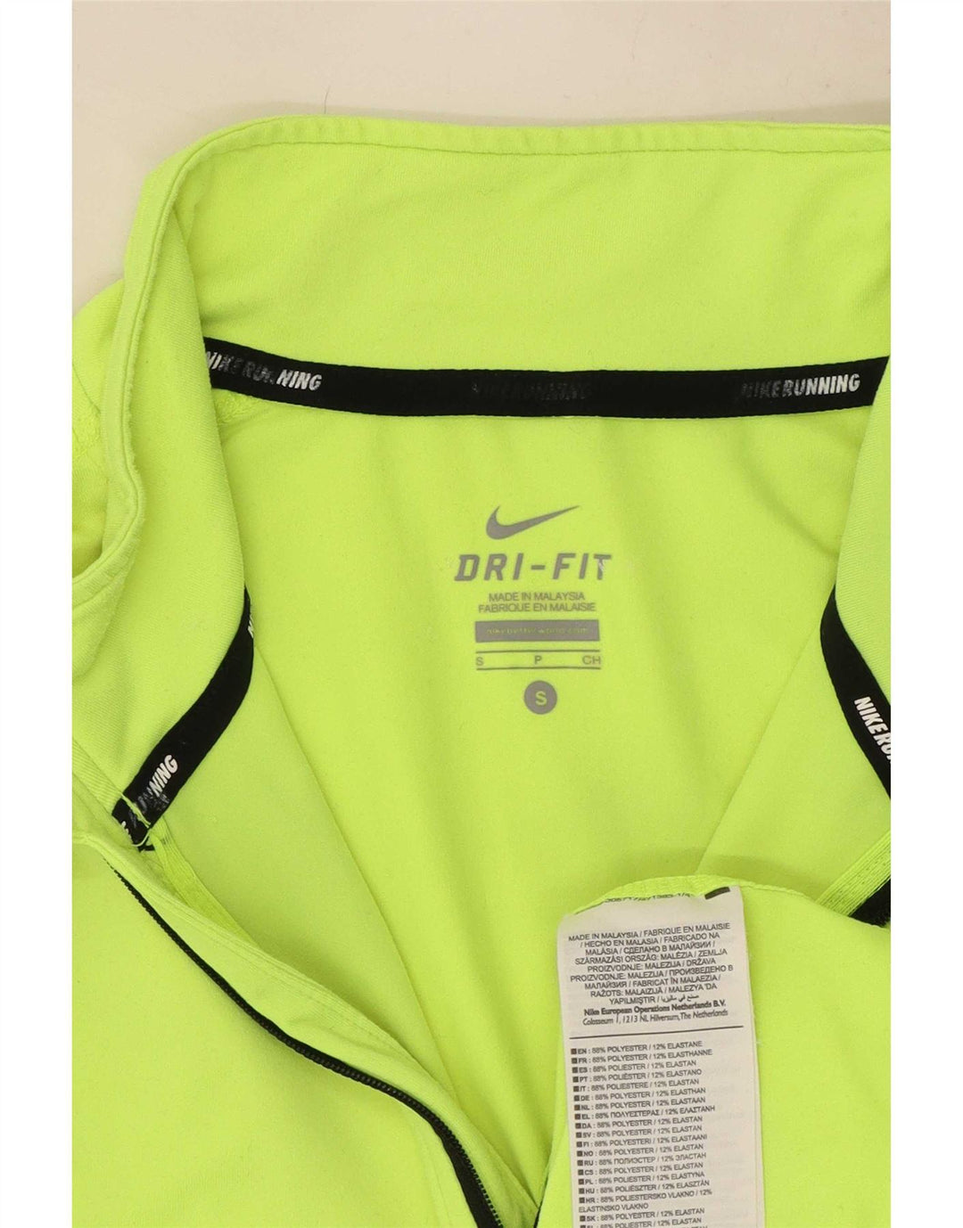 Nike Dri Fit majica s izrezom i dugim rukavima, mali žuti poliester