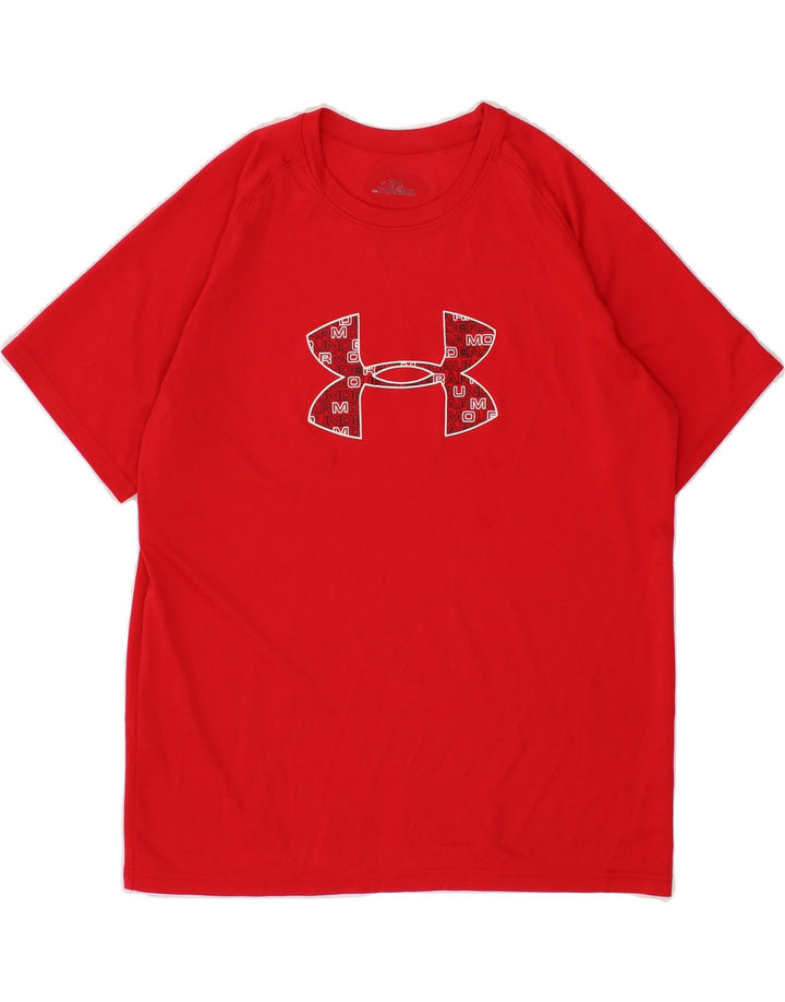 UNDER ARMOUR Womens Graphic T-Shirt Top UK 14 Medium Red Polyester Vintage Under Armour and Second-Hand Under Armour from Messina Hembry 
