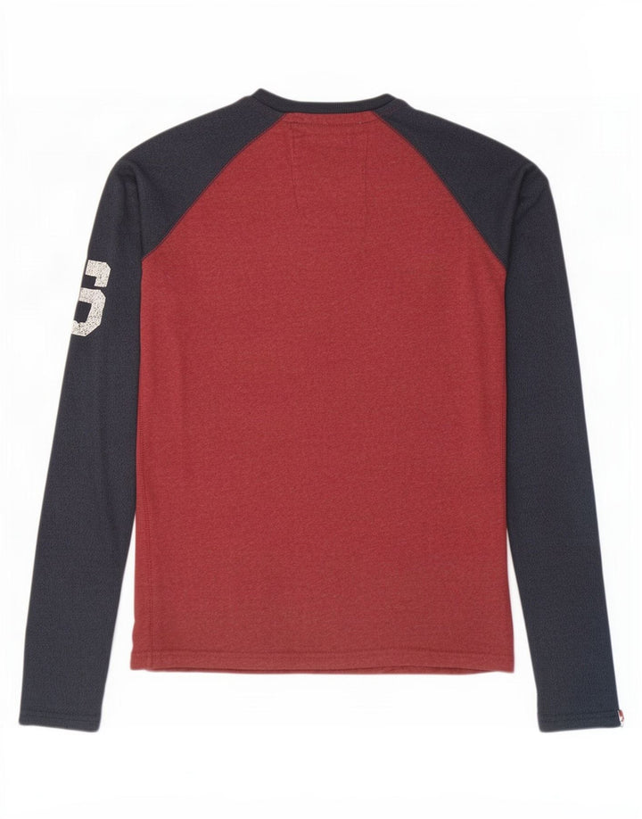 Superdry muška grafička majica dugih rukava srednje crvene boje, pamuk