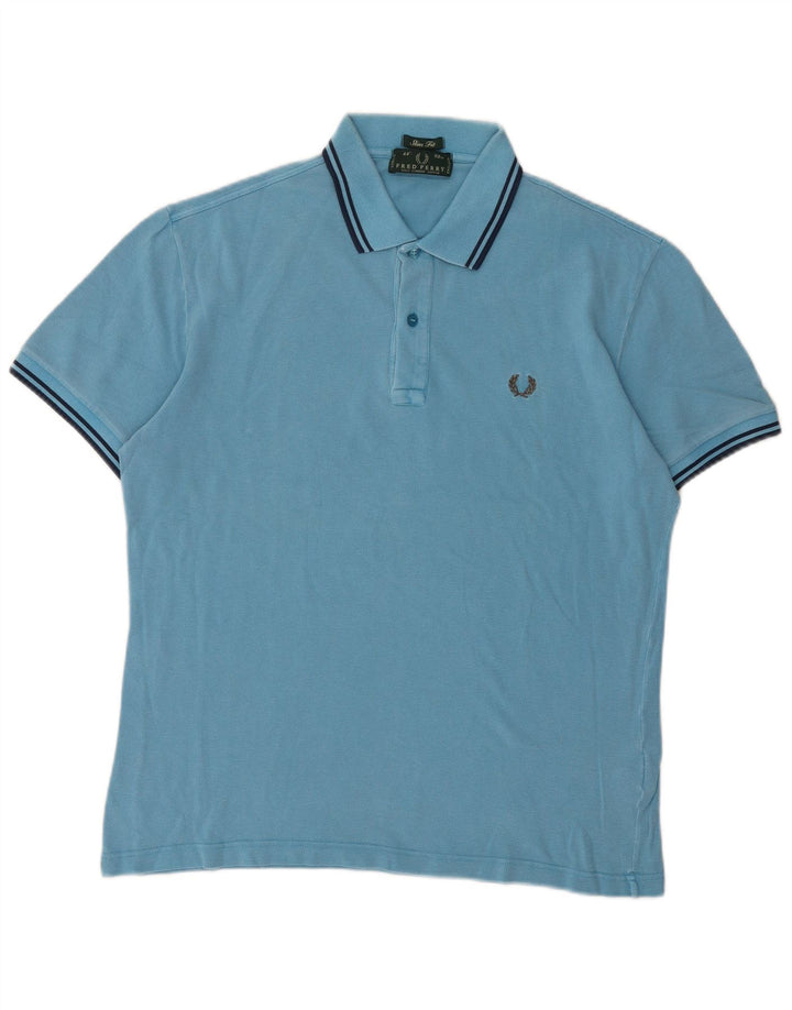 Fred Perry muška uska polo majica Srednje plavi pamuk
