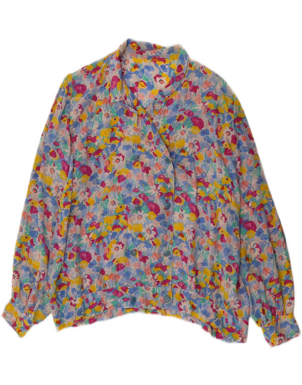 Vintage ženska košulja bluza UK 18 XL Raznobojno cvjetno