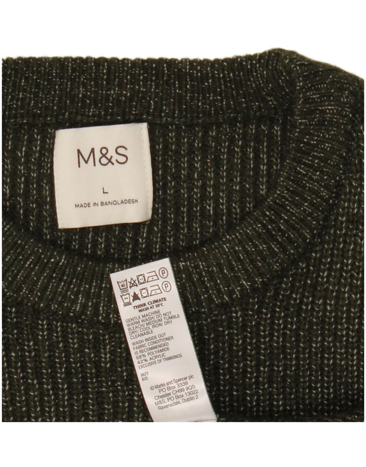 Marks & Spencer muški džemper s okruglim izrezom, veliki kaki poliamid