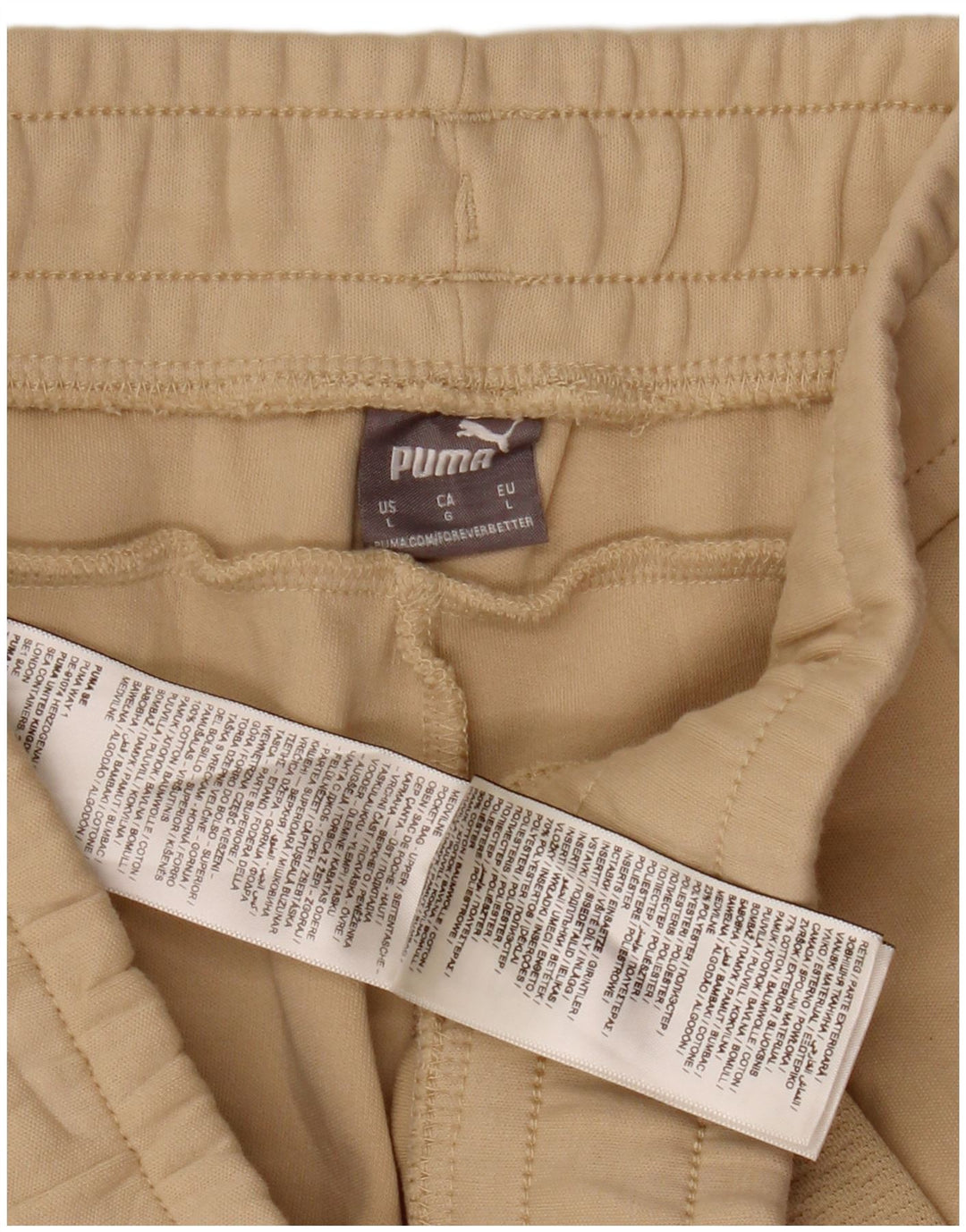 PUMA Ženske Capri Trenirke Hlače UK 14 Large Beige Cotton