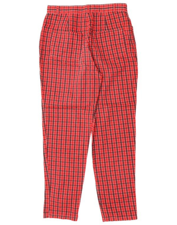 Basics Ženske ležerne hlače visokog struka UK 16 Large W30 L30 Crveni karirani