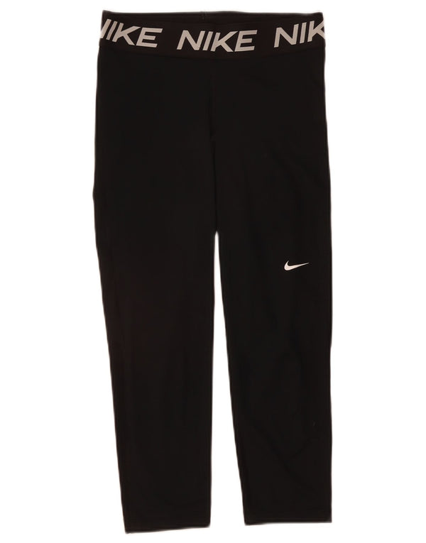 NIKE ženske Graphic Capri tajice UK 12 Srednje crni poliester