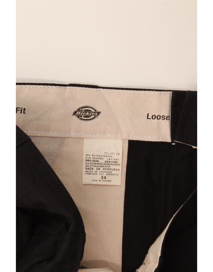 DICKIES Muške široke kargo kratke hlače W34 veliki crni poliester