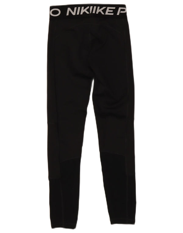 NIKE Girls Dri Fit Graphic Leggings 10-11 Years Medium Black Poliester