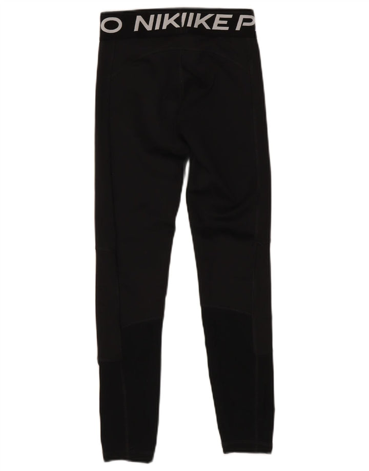 NIKE Girls Dri Fit Graphic Leggings 10-11 Years Medium Black Poliester