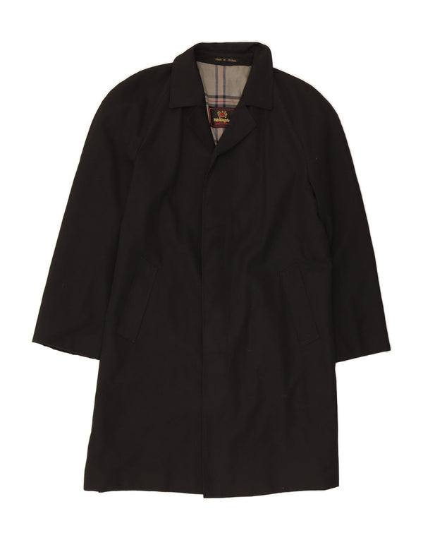 WELLINGTON Mens Trench Coat UK 44 2XL Black Polyester