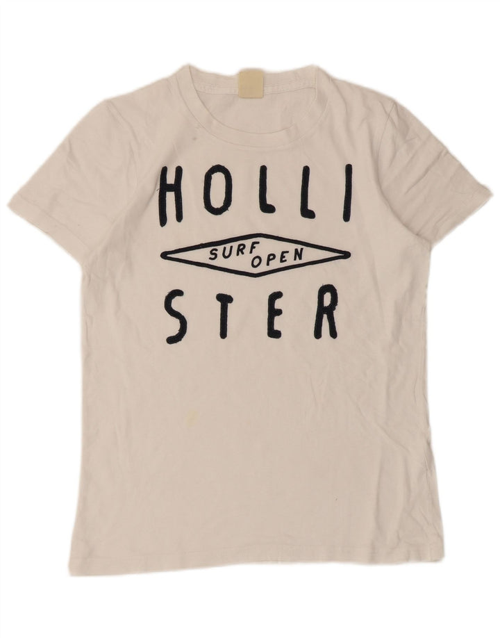 Hollister muška mala bijela majica s grafičkim motivima