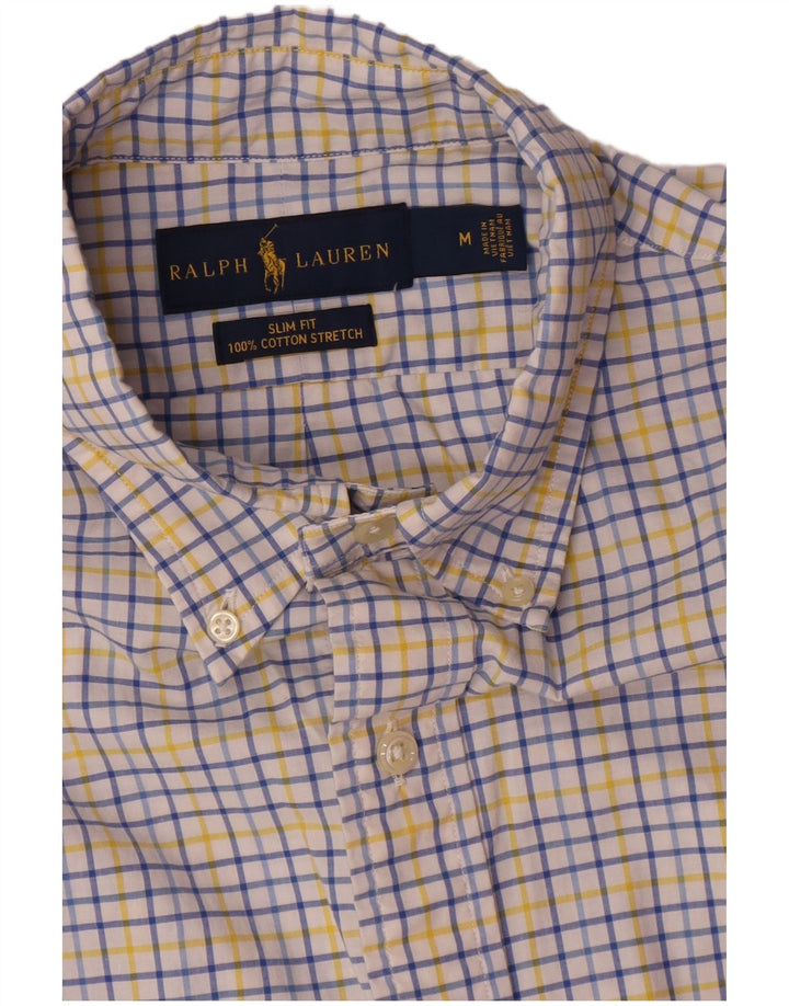Muška uska košulja Ralph Lauren srednje bijele kare, pamuk