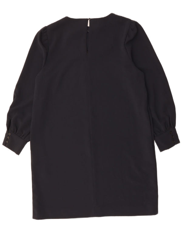 JAEGER ženska haljina dugih rukava na pomak UK 18 XL tamnoplava poliester