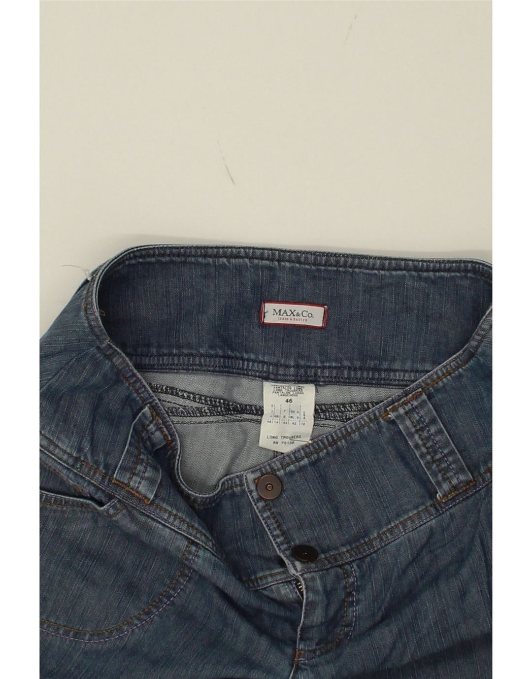 MAX & CO. Womens Straight Jeans IT 46 Large W32 L29  Blue Cotton Vintage Max & Co. and Second-Hand Max & Co. from Messina Hembry 