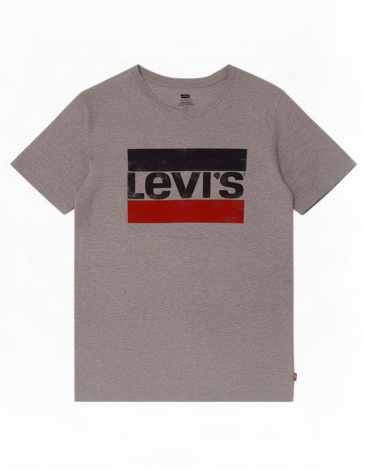 Levi's muška majica kratkih rukava s grafičkim motivima, srednje sivi pamuk